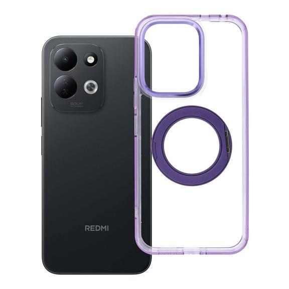 Etui na Xiaomi Redmi 17 4G / 5G Frame Circle Stand zgodne z MagSafe fioletowe
