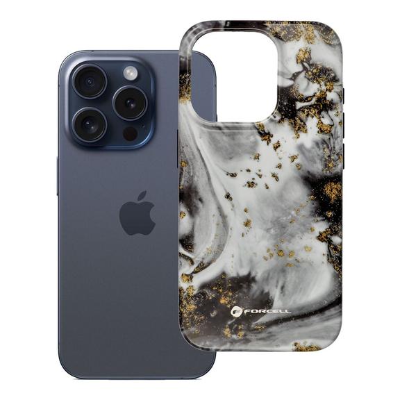 Etui na iPhone 15 PRO Forcell F-Protect Mirage zgodne z MagSafe Military Drop-Test silver fog