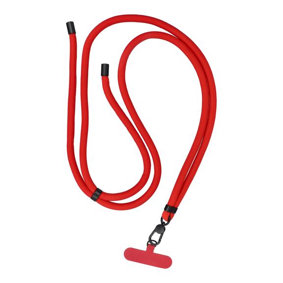 Smycz do telefonu, Zawieszka do telefonu - SWING (8mm) z regulacją długości / długość sznura 165cm (max 82,5cm w pętli) / na ramię lub szyję - czerwony