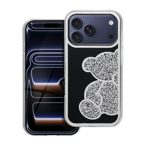 Etui na iPhone 18 Pro / 17 Pro Teddy Bear srebrne