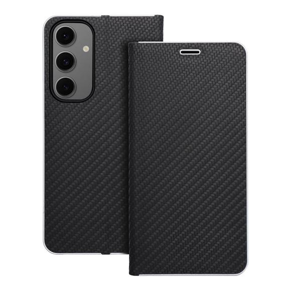 Etui z klapką na Samsung S24 FE Luna Book Carbon czarne