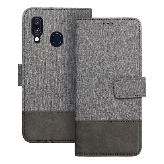 Etui z klapką na Samsung A40 Gomma Book szare