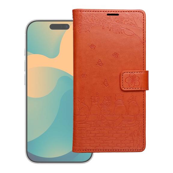 Etui z klapką na Redmi NOTE 15 PRO 5G Mezzo Book koty brązowe