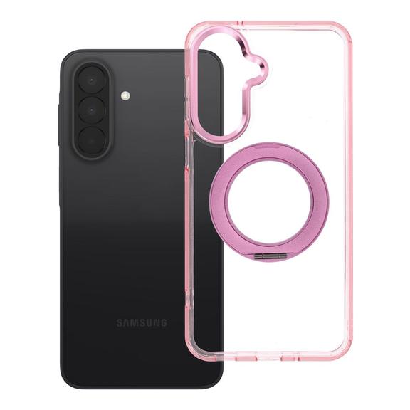Etui na Samsung A27 Frame Circle Stand zgodne z MagSafe różowe