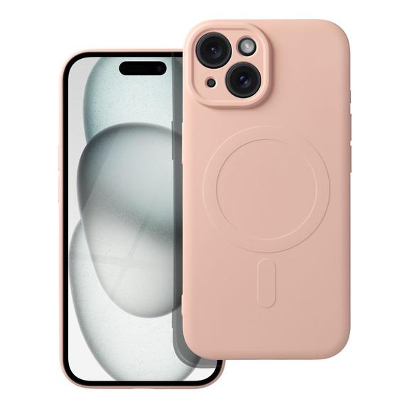 Etui na iPhone 15 Silicone Mag Cover zgodne z MagSafe (camera protection) różowe