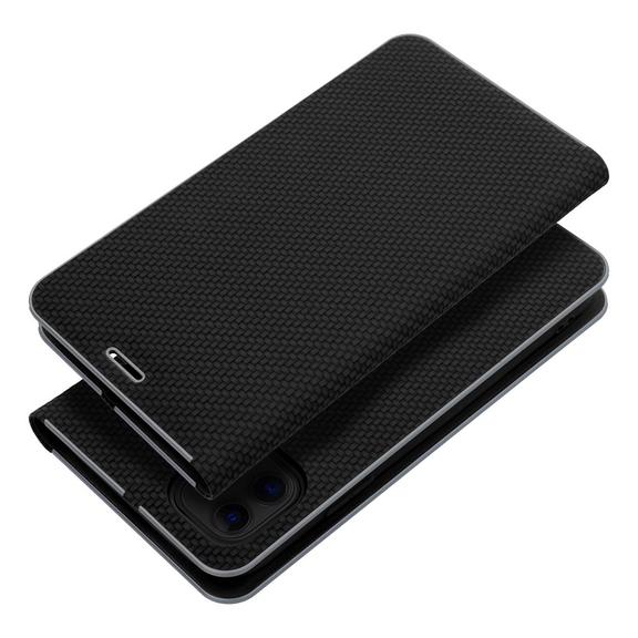 Etui z klapką na iPhone 16 Luna Book Carbon czarne