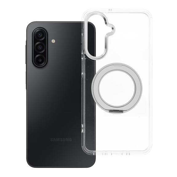 Etui na Samsung A17 / A18 Frame Circle Stand zgodne z MagSafe transparentne