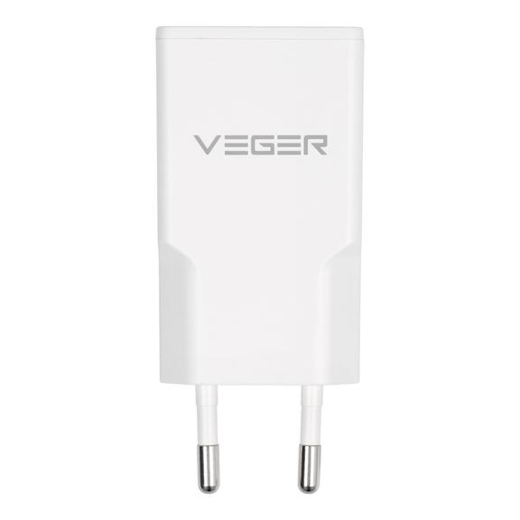 Ładowarka sieciowa do telefonu VEGER  USB A + USB C QC PD 30W 30W1A1C biała