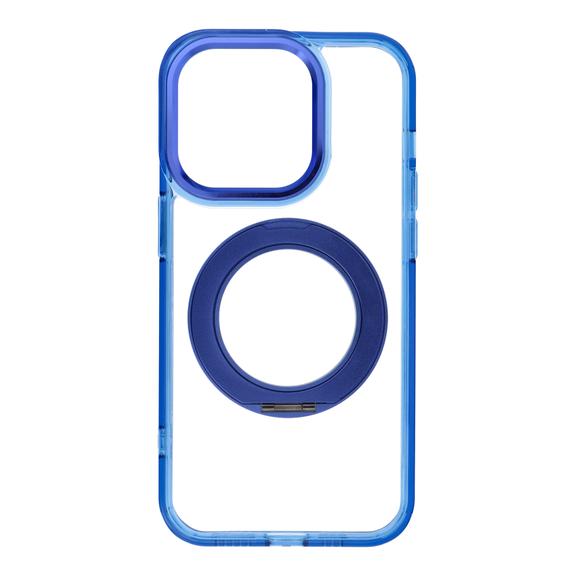Etui na iPhone 14 PRO Frame Circle Stand zgodne z MagSafe granatowe