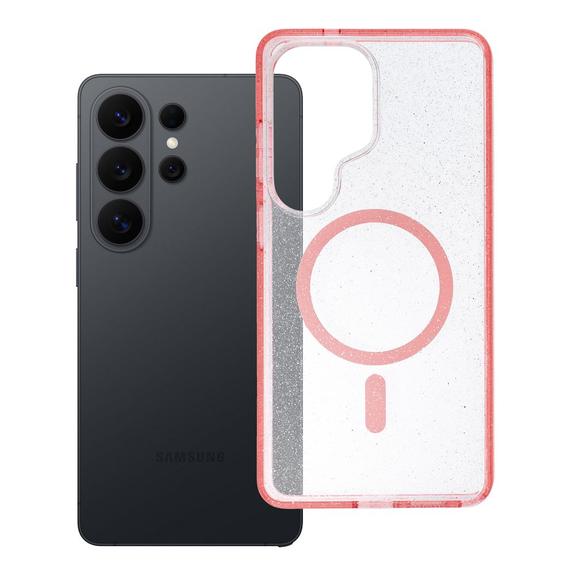 Futerał do Samsung S26 ULTRA Clear Mag Cover (STR) zgodny z MagSafe różowy glitter