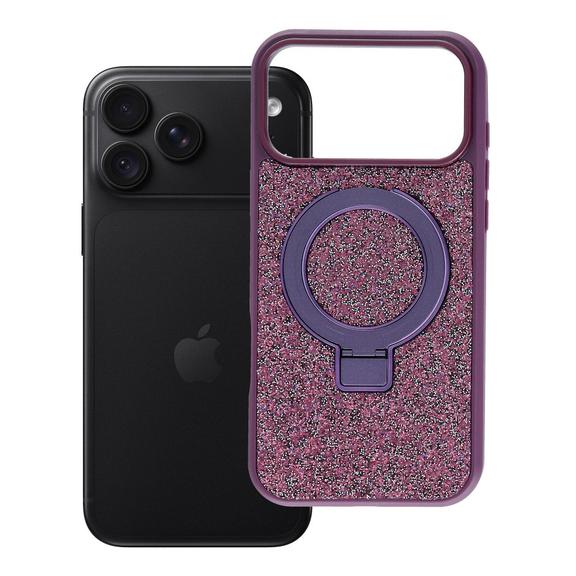 Etui na iPhone 18 Pro Max / 17 Pro Max Quartz Circle Stand Mag Cover dark cherry