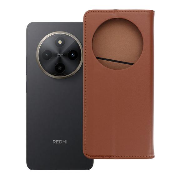 Etui z klapką na Xiaomi Redmi 17C Smart Pro Book skórzane brązowy