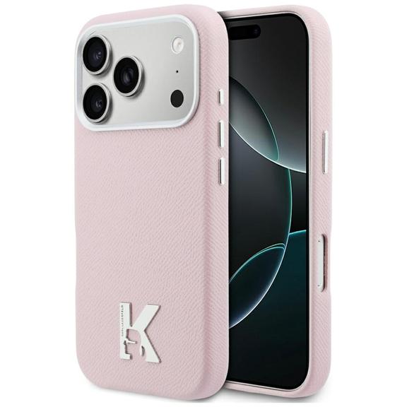 KARL LAGERFELD futerał do IPHONE 17 Pro Max kompatybilny z MagSafe KLHMP17X5PGFKHGP (PU FW W/ KHead Logo) różowy