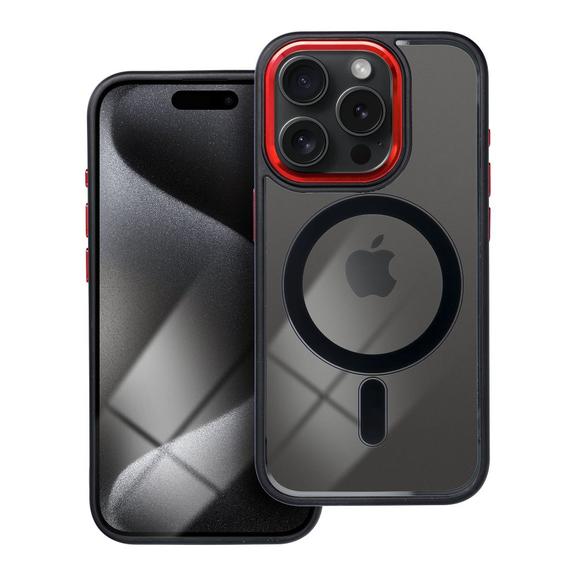 Futerał do iPhone 15 PRO Color Edge Mag Cover zgodny z MagSafe czarno czerwony