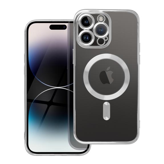 Futerał do Samsung A57 Electro Mag Cover zgodny z MagSafe srebrny