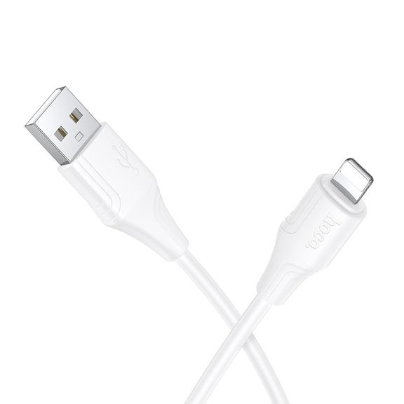 Kabel USB A do Lightning Hoco 2,4A silikonowy 1 m X124 biały