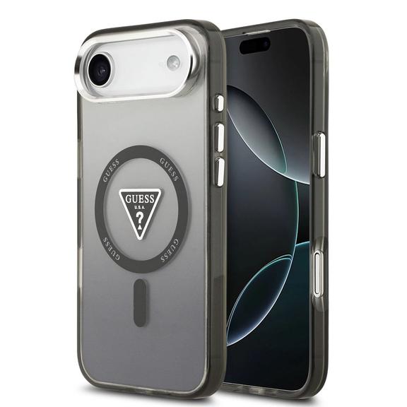 GUESS futerał do IPHONE 17 Air kompatybilny z MagSafe GUHMP17MHGTMLCGK (IML Gradient W/ Triangle Logo) czarny