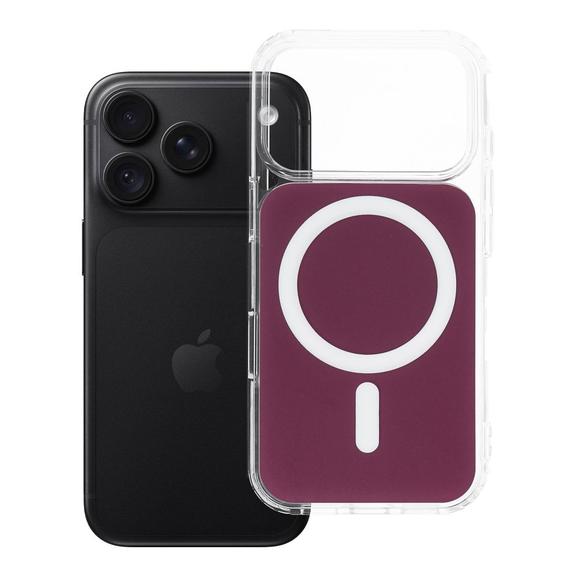 Etui na iPhone 18 Pro / 17 Pro Clear Fusion Mag Cover zgodne z MagSafe burgundowy