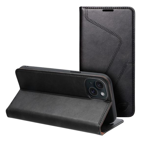 Pokrowiec na iPhone 15 PLUS Forcell F-Protect RFID Blocker Book czarny
