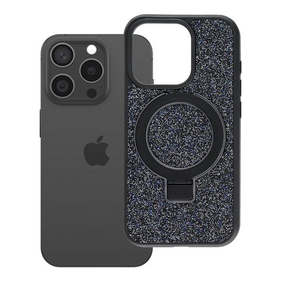 Etui na iPhone 15 Pro Quartz Circle Stand Mag Cover czarne