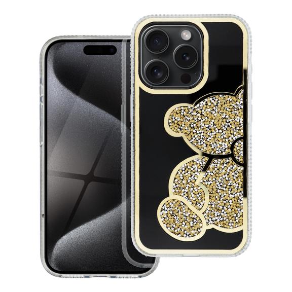 Futerał do iPhone 14 Teddy Bear złoty