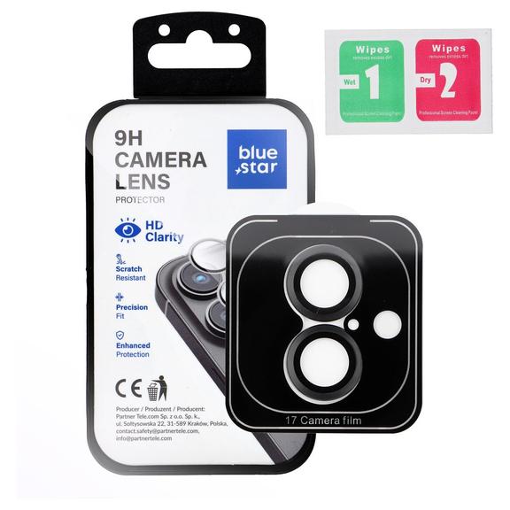 Szkło na aparat BLUE STAR Easy Install do IPHONE 17 czarne