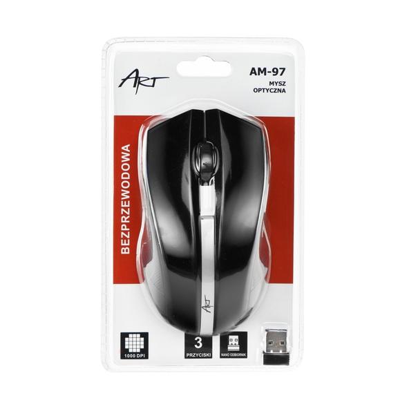 ART myszka komputerowa bezprzewodowa 2,4G 1000 dpi AM-97 czarna