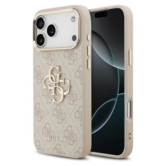 GUESS futerał do IPHONE 17 Pro Max GUHCP17X4GMGCPI (PU W/ Big 4G Classic Logo) złoto różowy