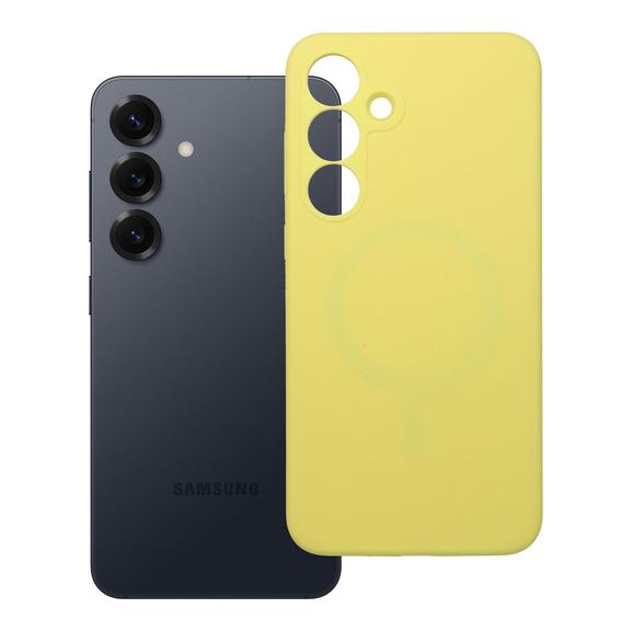 Etui na Samsung S25 PLUS Silicone 2mm (camera protection) zgodne z MagSafe żółte