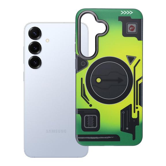 Etui na Samsung S25 PLUS Forcell F-Protect Levels Dual Layer 4D technology zgodne z MagSafe Military Drop-Test cyber green