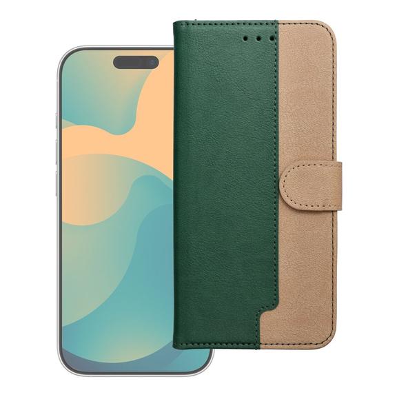 Etui z klapką na Motorola G17 POWER Split Book zielono-złote