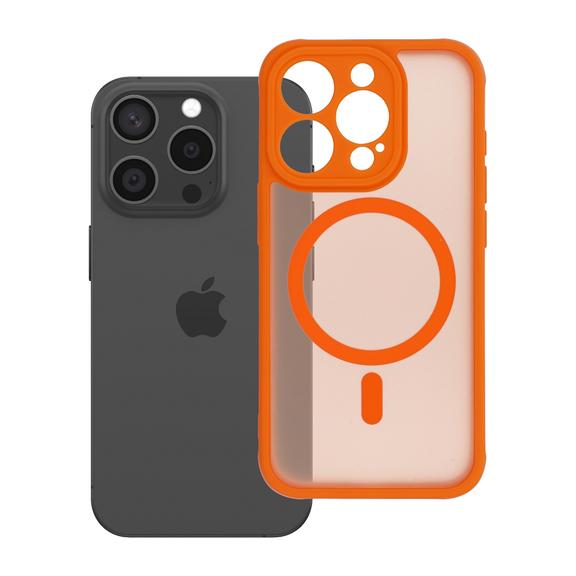 Etui na iPhone 15 PRO Full Matte Mag Cover zgodne z MagSafe pomarańczowe