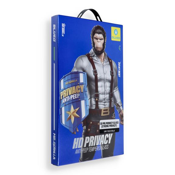 Szkło Hartowane 5D do Samsung FOLD 8 Mr. Monkey Glass czarne (Anti-Peep Strong Privacy)