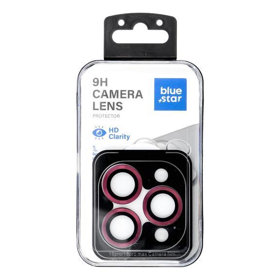 Szkło hartowane na aparat do iPhone 18 PRO / 18 PRO MAX Blue Star Easy Install ciemnowiśniowe