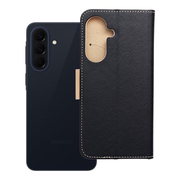 Etui z klapką na Samsung A57 5G Fancy Book czarno-złote