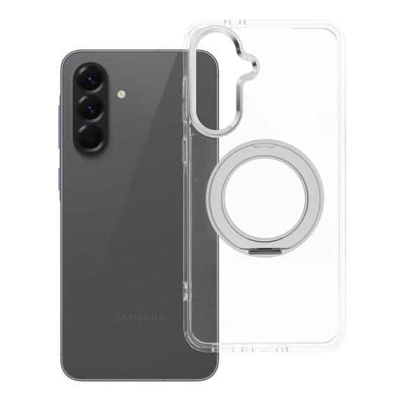 Etui na Samsung A56 Frame Circle Stand zgodne z MagSafe transparentne