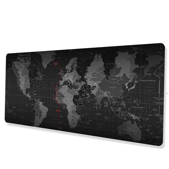 Podkładka pod myszkę / klawiaturę "Mapa świata" 30 x 80 x 2 mm RC-K-1073 czarna