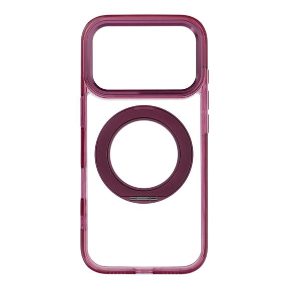 Etui na iPhone 18 Pro / 17 Pro Frame Circle Stand zgodne z MagSafe dark cherry