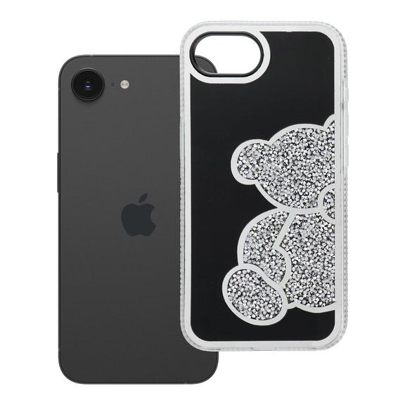 Etui na iPhone 16e (SE 4 2025) Teddy Bear srebrne
