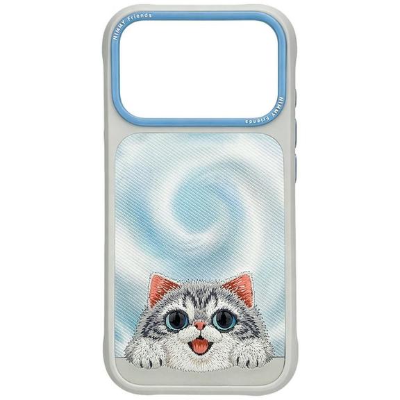 NIMMY futerał BIG EYED LYING SILVER SHADED CAT kompatybilny z MagSafe do IPHONE 18 Pro/17 Pro szary