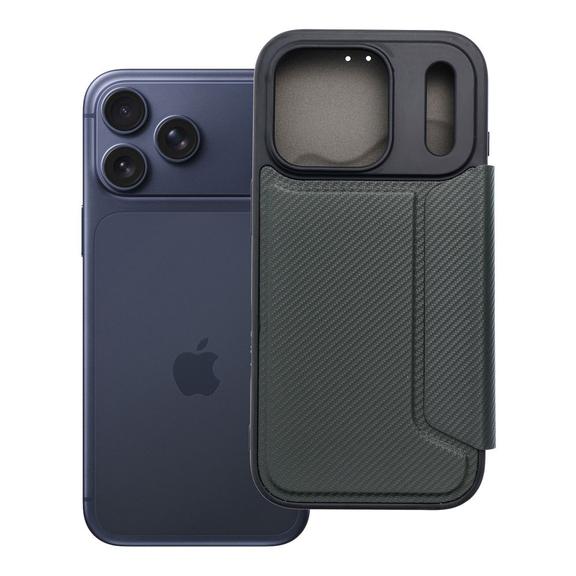 Etui z klapką na iPhone 17 PRO / 18 PRO Razor Book ciemnozielone