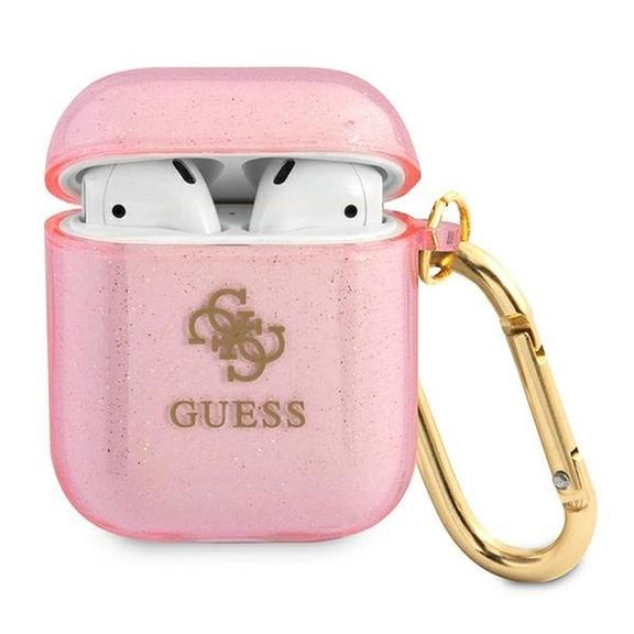 GUESS futerał do APPLE AirPods 1/2 GUA2UCG4GP (Glitter Collection) różowy