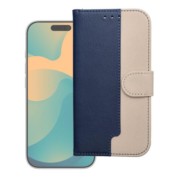 Etui z klapką na iPhone 17 PRO Split Book granatowo-kremowe