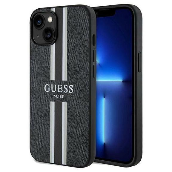GUESS futerał do IPHONE 15 kompatybilny z MagSafe GUHMP15SP4RPSK (4G Printed Stripes) czarny