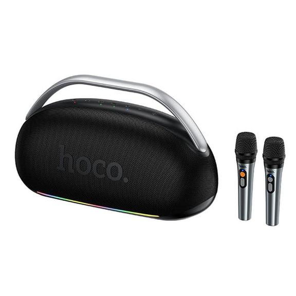 Głośnik bezprzewodowy 300W 8h + 2 x bezprzewodowe mikrofony Hoco HT2 czarny