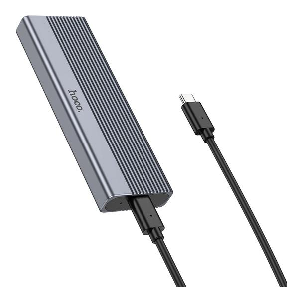 Obudowa do dysków Hoco SSD M.2 NVME M key B+M key do 4TB USB C USB3.2 / 10GBps HB47A szary