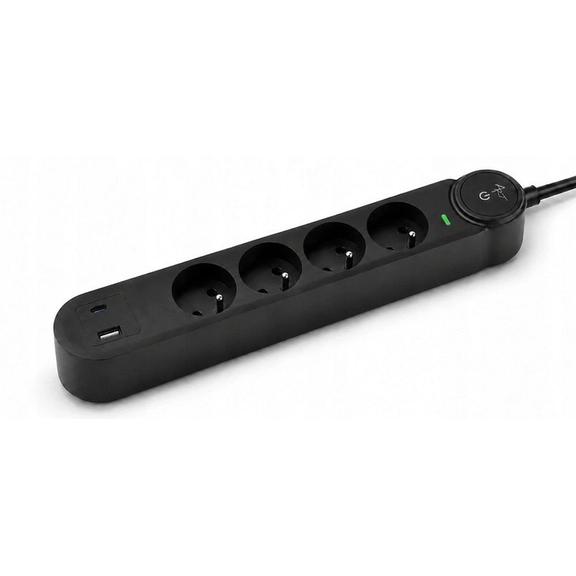 Listwa zasilająca 4 gniazda + USB A + USB C Art FU915 3 m czarna