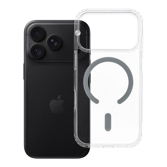 Etui na iPhone 18 Pro / 17 Pro Drop Glue Colorful Ring Mag Cover zgodne z MagSafe szare