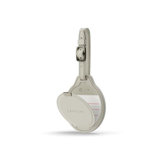Lokalizator zgodny z Apple Find My Satechi FindAll Luggage Tag w formie zawieszki do bagażu ze skóry wegańskiej ST-LFALTW piaskowy