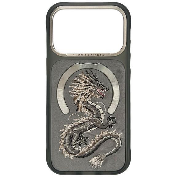 NIMMY futerał MAGNETIC FANTASY ANIMAL DRAGON kompatybilny z MagSafe do IPHONE 18 Pro/17 Pro szary